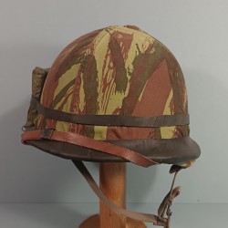 CASQUE FRANCAIS MODELE 1951 ET CAPUCHE 47-56 CASQUE LOURD MAMOU 1956 ET LINER ESPERAZA 1956